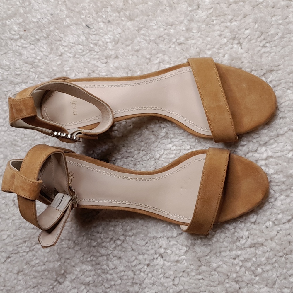 Maje Farria Suede Block Heels In Camel Size 40 - image 5